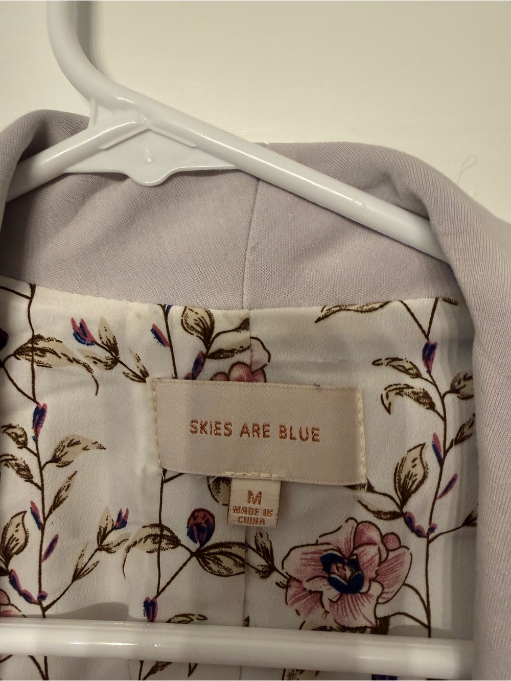 Skies Are Blue Blazer with Floral Lining